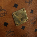 MCM Vicetos Boston Bag PVC Leather 2way Brown Gold Tone Auth 199534-12