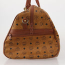 MCM Vicetos Boston Bag PVC Leather 2way Brown Gold Tone Auth 199534-3