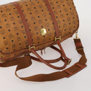 MCM Vicetos Boston Bag PVC Leather 2way Brown Gold Tone Auth 199534-7