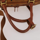 MCM Vicetos Boston Bag PVC Leather 2way Brown Gold Tone Auth 199534-8
