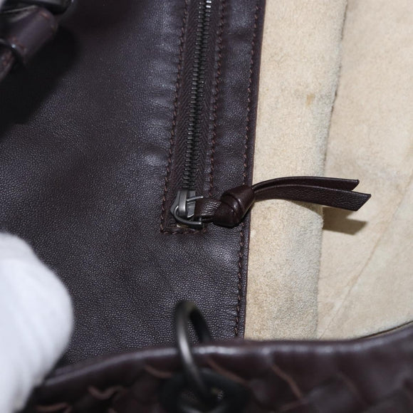 BOTTEGA VENETA INTRECCIATO Campana Hand Bag Leather Brown 125787 Auth 199537M
