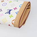 LOUIS VUITTON Monogram Multicolor Porte Monnaie Pla White M92657 Auth 199540SAM-15