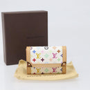 LOUIS VUITTON Monogram Multicolor Porte Monnaie Pla White M92657 Auth 199540SAM-12