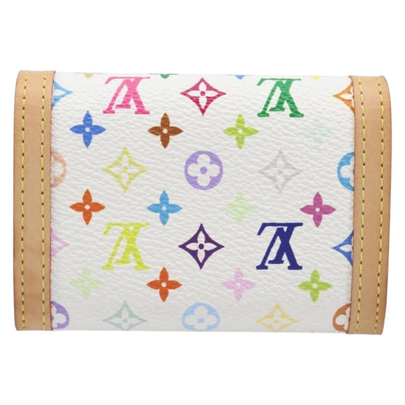 LOUIS VUITTON Monogram Multicolor Porte Monnaie Pla White M92657 Auth 199540SAM