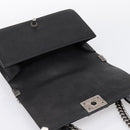 CHANEL Boy Chanel Matelasse Chain Bag Calf Skin Black Silver CC Auth 199543M-14