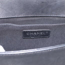 CHANEL Boy Chanel Matelasse Chain Bag Calf Skin Black Silver CC Auth 199543M-15