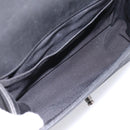 CHANEL Boy Chanel Matelasse Chain Bag Calf Skin Black Silver CC Auth 199543M-16