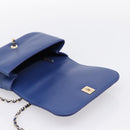 CHANEL Matelasse Top Handle Hand Bag Lamb Skin 2way Blue Gold CC Auth 199544SAM-14