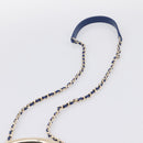 CHANEL Matelasse Top Handle Hand Bag Lamb Skin 2way Blue Gold CC Auth 199544SAM-8