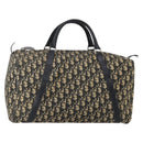 Christian Dior Trotter Canvas Boston Bag Navy Silver Auth 199570-1