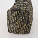 Christian Dior Trotter Canvas Boston Bag Navy Silver Auth 199570-3