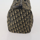 Christian Dior Trotter Canvas Boston Bag Navy Silver Auth 199570-4