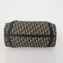 Christian Dior Trotter Canvas Boston Bag Navy Silver Auth 199570-5