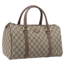 GUCCI GG Supreme Boston Bag PVC Beige Gold 001 39 6842 Auth 199571-1