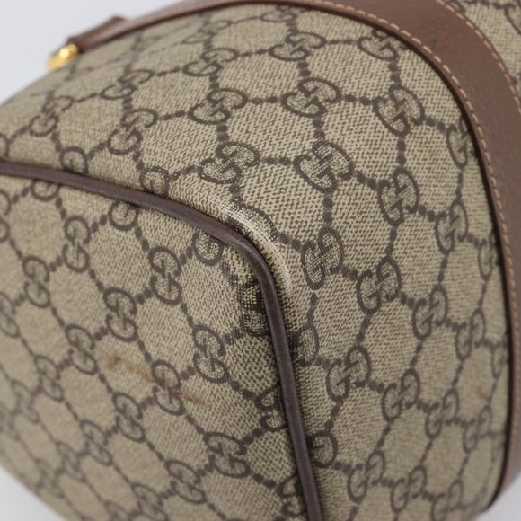 GUCCI GG Supreme Boston Bag PVC Beige Gold 001 39 6842 Auth 199571