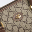 GUCCI GG Supreme Boston Bag PVC Beige Gold 001 39 6842 Auth 199571-17
