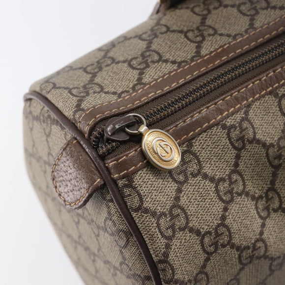 GUCCI GG Supreme Boston Bag PVC Beige Gold 001 39 6842 Auth 199571