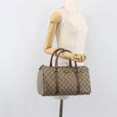 GUCCI GG Supreme Boston Bag PVC Beige Gold 001 39 6842 Auth 199571-24