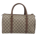 GUCCI GG Supreme Boston Bag PVC Beige Gold 001 39 6842 Auth 199571-2