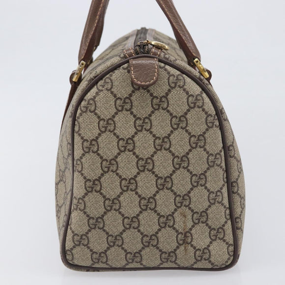 GUCCI GG Supreme Boston Bag PVC Beige Gold 001 39 6842 Auth 199571