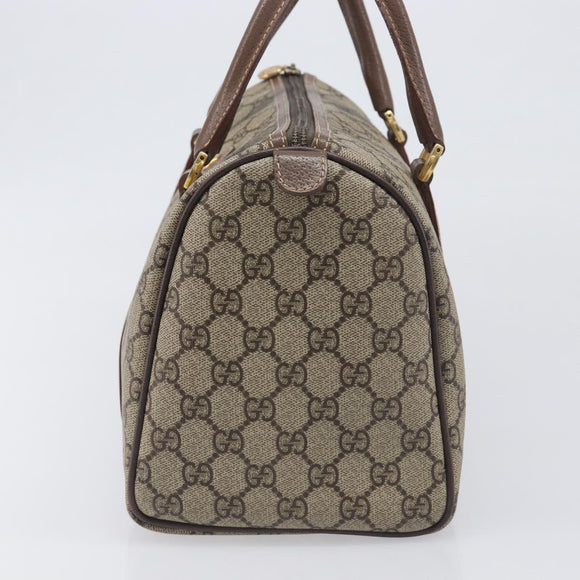 GUCCI GG Supreme Boston Bag PVC Beige Gold 001 39 6842 Auth 199571