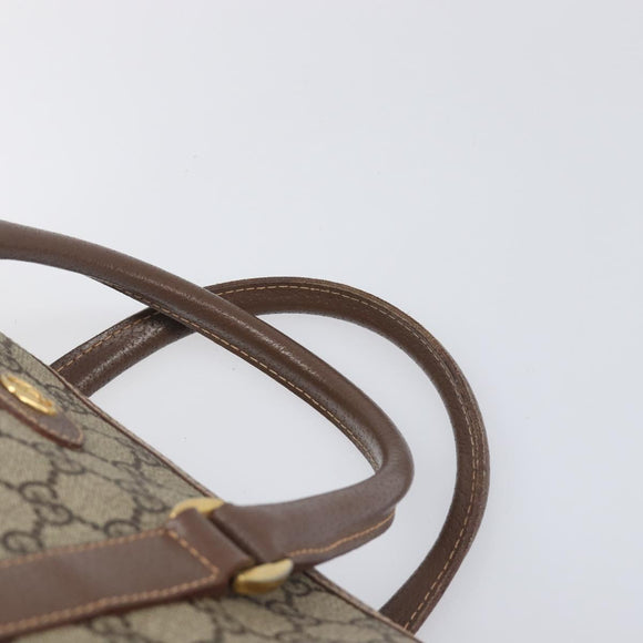 GUCCI GG Supreme Boston Bag PVC Beige Gold 001 39 6842 Auth 199571