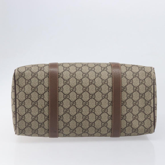 GUCCI GG Supreme Boston Bag PVC Beige Gold 001 39 6842 Auth 199571