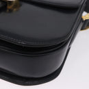 CELINE Horse Carriage Shoulder Bag Leather Black Gold Auth 199572-14