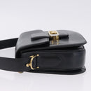 CELINE Horse Carriage Shoulder Bag Leather Black Gold Auth 199572-4