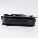 CELINE Horse Carriage Shoulder Bag Leather Black Gold Auth 199572-5