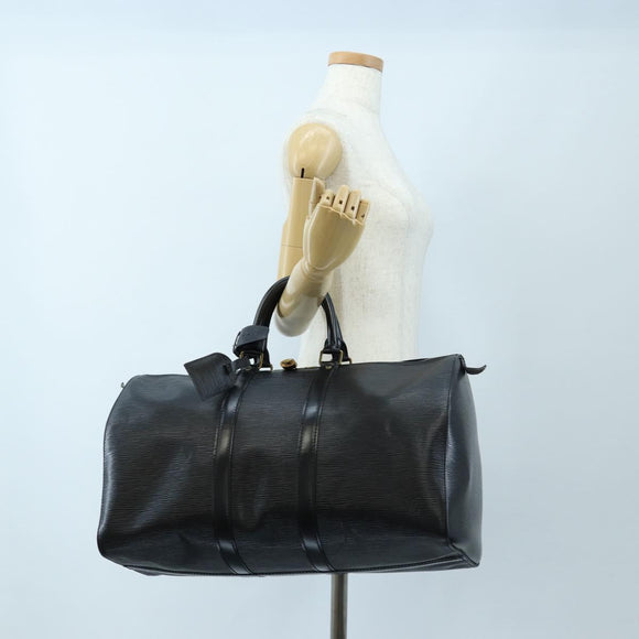 LOUIS VUITTON Epi Keepall 45 Boston Bag Black M42972 LV Auth 199574V