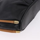 SAINT LAURENT Shoulder Bag Leather Black Gold Auth 199576A-14