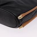 SAINT LAURENT Shoulder Bag Leather Black Gold Auth 199576A-9