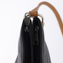 SAINT LAURENT Shoulder Bag Leather Black Gold Auth 199576A-10