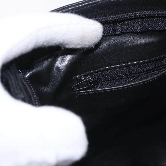 SAINT LAURENT Shoulder Bag Leather Black Gold Auth 199576A