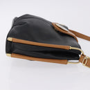 SAINT LAURENT Shoulder Bag Leather Black Gold Auth 199576A-3
