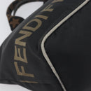 FENDI Hand Bag Canvas Black Gold Auth 199578-11