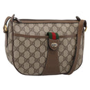 GUCCI GG Supreme Web Sherry Line Bag PVC Beige Gold 89 02 032 Auth 199582-1