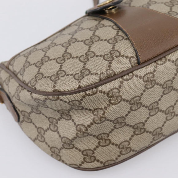 GUCCI GG Supreme Web Sherry Line Bag PVC Beige Gold 89 02 032 Auth 199582