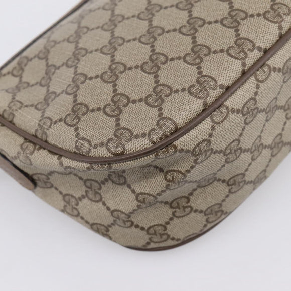 GUCCI GG Supreme Web Sherry Line Bag PVC Beige Gold 89 02 032 Auth 199582
