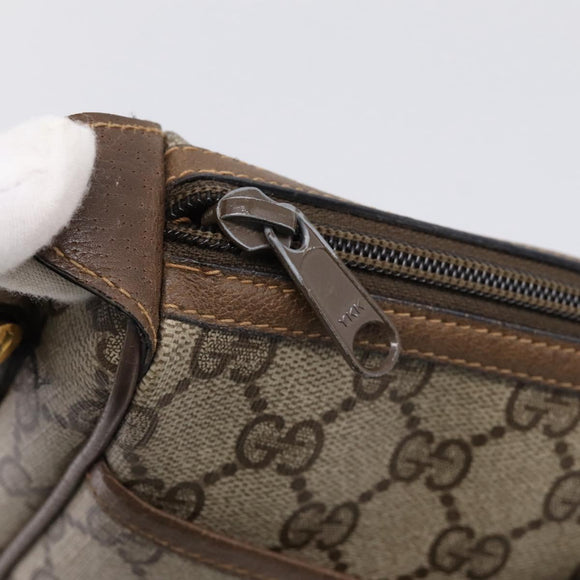 GUCCI GG Supreme Web Sherry Line Bag PVC Beige Gold 89 02 032 Auth 199582