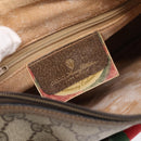 GUCCI GG Supreme Web Sherry Line Bag PVC Beige Gold 89 02 032 Auth 199582-18