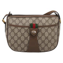 GUCCI GG Supreme Web Sherry Line Bag PVC Beige Gold 89 02 032 Auth 199582-13