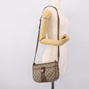 GUCCI GG Supreme Web Sherry Line Bag PVC Beige Gold 89 02 032 Auth 199582-22