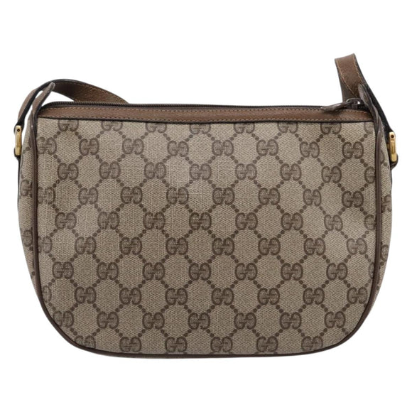 GUCCI GG Supreme Web Sherry Line Bag PVC Beige Gold 89 02 032 Auth 199582