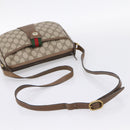 GUCCI GG Supreme Web Sherry Line Bag PVC Beige Gold 89 02 032 Auth 199582-7