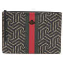 GUCCI GG Caleido Web Sherry Line Clutch Bag PVC Beige Silver 429004 Auth 199583A-2