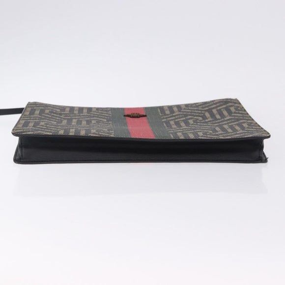 GUCCI GG Caleido Web Sherry Line Clutch Bag PVC Beige Silver 429004 Auth 199583A
