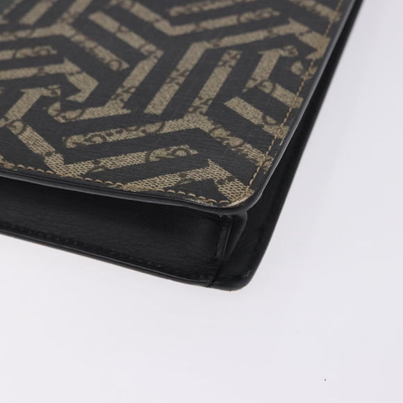 GUCCI GG Caleido Web Sherry Line Clutch Bag PVC Beige Silver 429004 Auth 199583A
