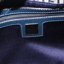 FENDI Zucchino Canvas Mamma Baguette Shoulder Bag Navy Silver Auth 199586V-19